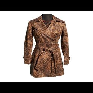 Cache Leopard Cheetah Trench Coat